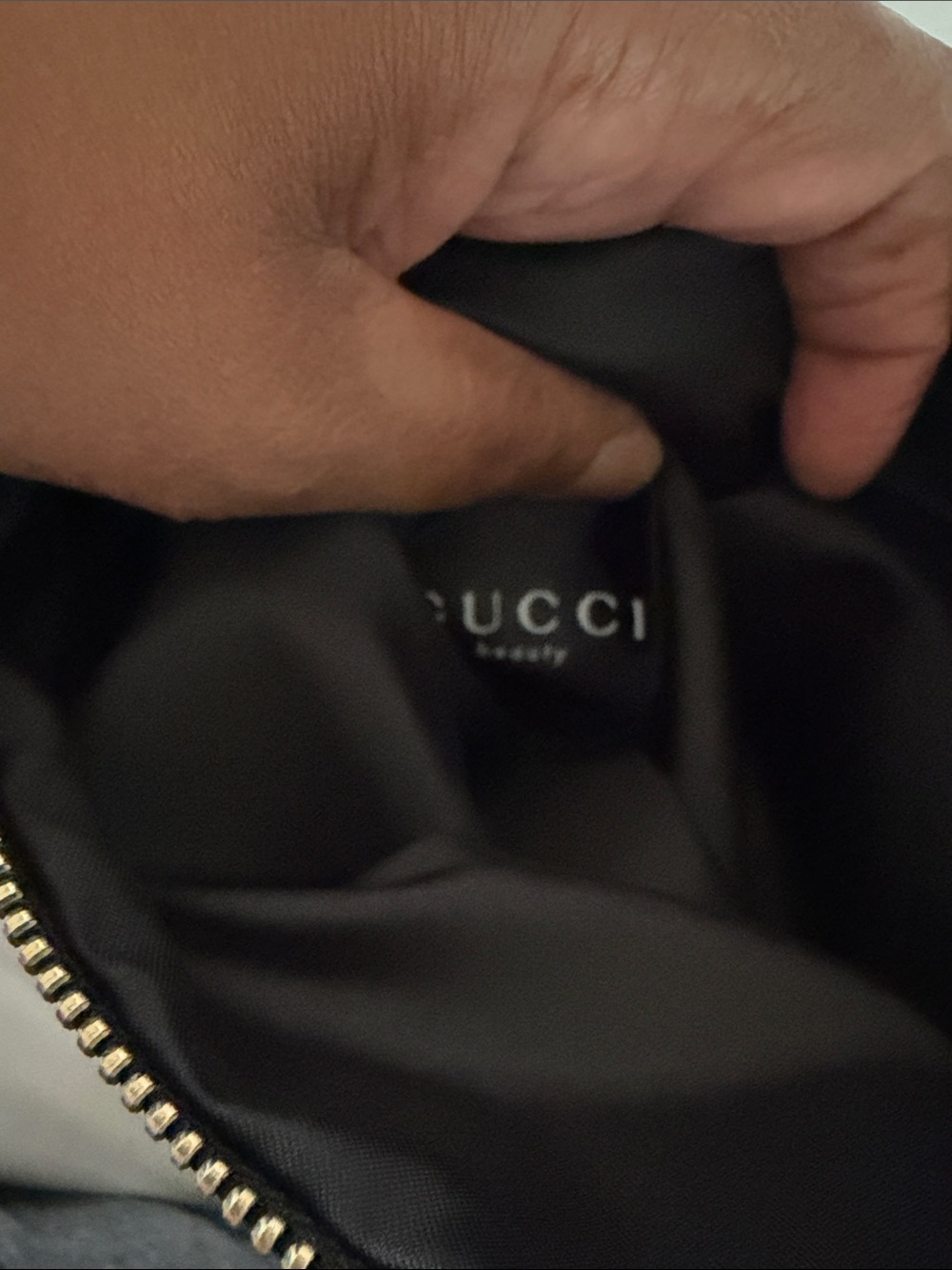NWT Gucci Black Velvet Micro Guccissima Zip Clutch with Gold-Tone Hardware - Picture 6 of 7